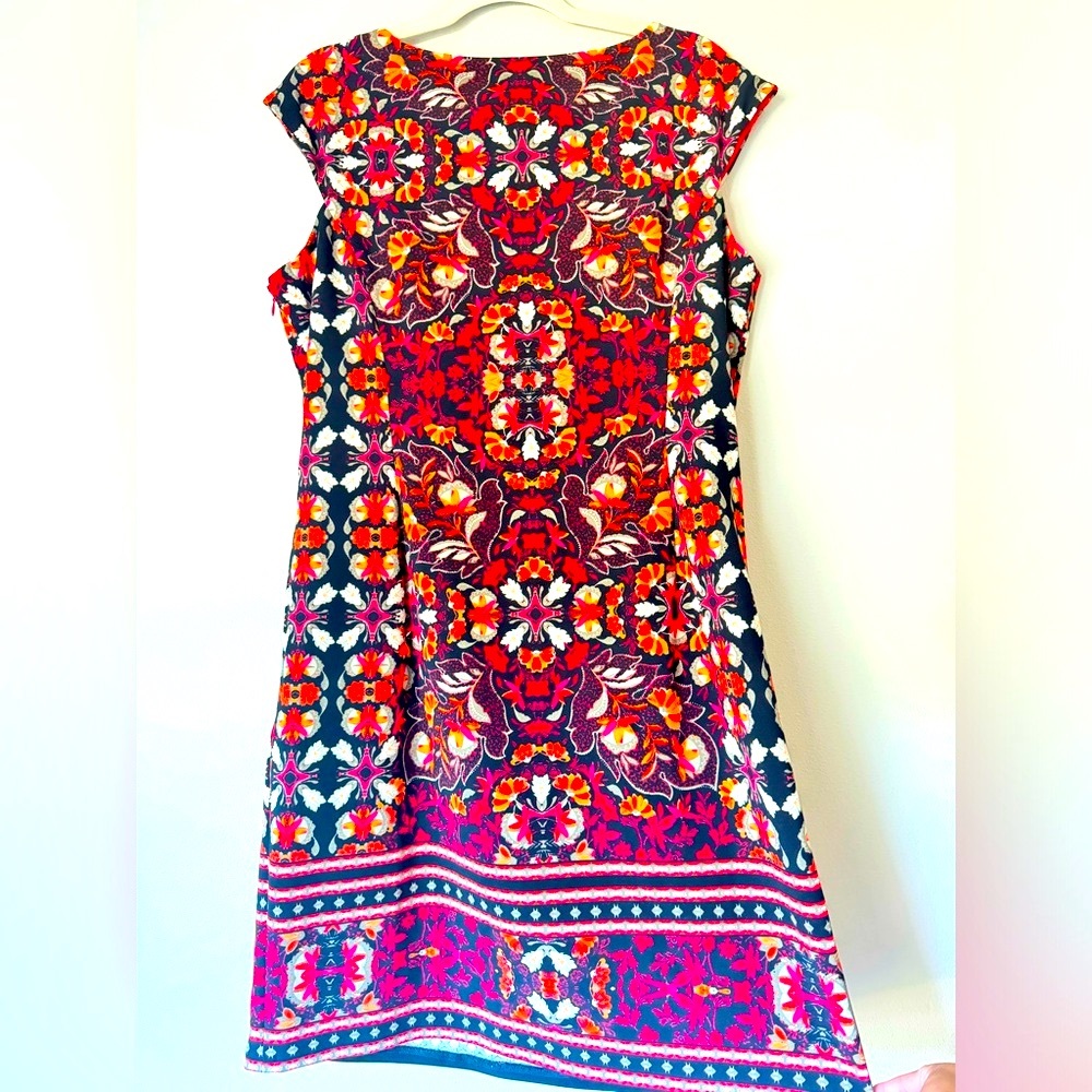 Multicolor Floral A-Line Dress - Vibrant Print